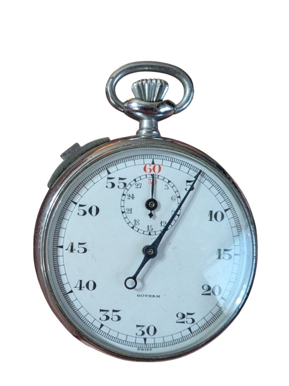 Vintage Gotham Swiss-Made Handheld Analog Stopwatch 60-Second Dial Tested Works